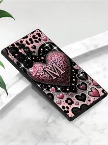 1个字母M爱心豹纹防震防滑手机壳，兼容Galaxy A04e/A05s/A13/A14/A15/A34/A35/A50/A52/A53/A54/S21/S22/S23/S24/S25/S25 Ultra，国际版，非国内版 - 黑色 - 查看 5