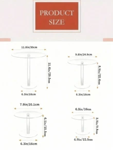 1pc,Acrylic Cake Stand, Clear Cake Stand, Round Tall Cake Stand, Dessert Table Display Set, Cupcake Stand, Dessert, Cupcake Pastry Candy Display, Wedding, Event, Birthday Party - Multicolor - View 4
