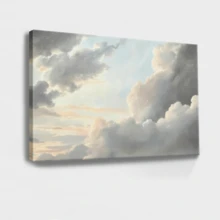 1pc Framed Canvas Wall Art Vintage Decor, Room Decor Classical Oil Painting Canvas Prints Study Of Clouds With A Sunset Near Rome Vintage Landscape Wall Art Home Decor Poster - Wrapped Framed Canvas, Horizontal - Khung vải - Xem 1
