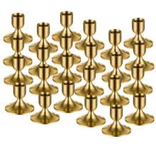 12pcs Gold Tapered Candlesticks, For Tabletop Centerpieces, Wedding Receptions, Holiday Christmas Capes, Home Decor, Halloween/Christmas Decoration,Room Decor,Gifts