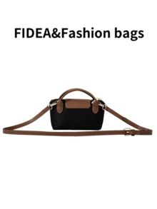 New Fashionable Solid Color Minimalist PU Bucket Bag, Elegant High-End Handbag Suitable For Work, Shopping, Dating, Versatile - Black - View 5