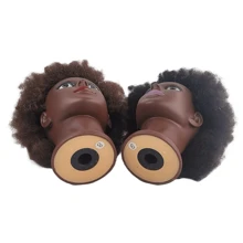 Kinky Curly Human Hair Mannequin Head For Hairdresser Practice Afro Cosmetology Manikin Doll Head Styling Hair Extension