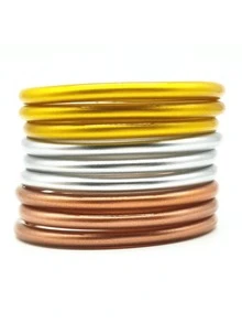 9pcs/Set Multi-Layer Handmade Silicone Waterproof Beach Bracelet Set, Women's Jelly Bracelet Jewelry Gift - Multicolor - View 10