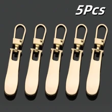 5pcs/10pcs Wavy Detachable Metal Zipper Pulls, Replacement Zipper Sliders For Bags, Shoes, Garments, DIY Sewing Accessories