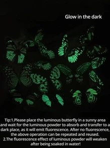 25Pcs Luminous Butterfly Stakes - Perfect For Garden Lawn Decoration!(Random Patterns And Colors.Please Place The Luminous Butterfly In A Sunny Area And Wait For The Luminous Powder To Absorb And Transfer To A Dark Place, As It Will Emit Fluorescence. After No Fluorescence, The Above Operation Can Be Repeated And Reused. Please Note That The Fluorescence Effect Of Luminous Powder Will Weaken After Being Soaked In Water!)