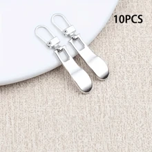 5pcs/10pcs Wavy Detachable Metal Zipper Pulls, Replacement Zipper Sliders For Bags, Shoes, Garments, DIY Sewing Accessories