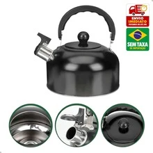 2 Liters Black Stainless Steel Kettle With Whistle For Water, Coffee, Tea, Wellmix WX12578 - 黑色 - 查看 3
