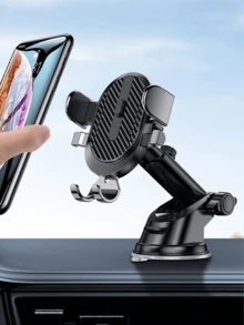 Universal Telescopic Car Phone Holder – Adjustable For Dashboard & Windshield, 360° Rotation, Retractable Arm, Supports Suction Cup & Air Vent Mounting, Fits All Smartphones & Vehicles, Ideal For GPS Navigation & In-Car Use - Black - View 11