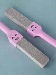 1pc Toilet Bowl Pumice Stone Cleaning Brush - Ergonomic Handle Design For Comfortable And Effortless Grip, Lightweight Pumice Head For Easy Long-Lasting Cleaning, Suitable For Toilet/Tile/Pool Stain Removal, No Electricity Needed, Essential Household Cleaning Tool (Random Color/Style) - Pink - View 3