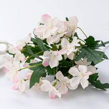 20 piccoli fiori artificiali, un bouquet di crisantemi polacchi bianco-rosa, decorazione universale per matrimoni, per interni ed esterni (in stile retrò dipinto a olio)