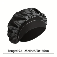 1pc Wide Strip Elastic Headband Cap, Women Soft Satin Sleep Cap, Stretchy Solid Color Smooth Shower Cap, Suitable For Hair