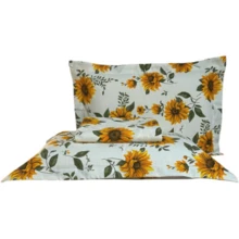 Double Bedspread Printed Fabric Simple 3 Pieces Daily Use - Yellow - View 3