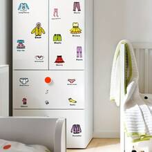 20pcs/Set Clothing Label Stickers, Children's Bedroom Wardrobe Decor Stickers, Self-Adhesive Background Decor Stickers, Suitable For Kids Room Cabinet Decoration