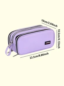 1个全新大容量多层铅笔盒，大容量布艺桌面铅笔盒 - 透明多隔层收纳盒，可存放计算器、笔记本和钢笔 - 适合学校、办公室和旅行 - 学生、专业人士、男女通用，学校文具收纳盒，多功能收纳，拉链封口，铅笔盒袋，用于存放学习用品，返校季必备 - 彩色 - 查看 2