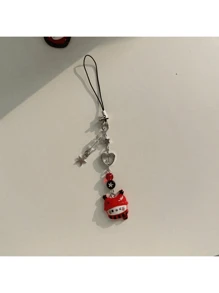 1 pieza Llavero con colgante de metal de Hello Kitty, correa para teléfono de anime, llavero de coche, accesorio para mochila de estudiante, lindo adorno colgante para bolsa, ornamento colgante de dibujos animados, cordón para teléfono