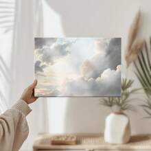 1pc Framed Canvas Wall Art Vintage Decor, Room Decor Classical Oil Painting Canvas Prints Study Of Clouds With A Sunset Near Rome Vintage Landscape Wall Art Home Decor Poster - Wrapped Framed Canvas, Horizontal - Khung vải - Xem 5