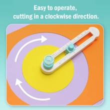 1 件 360 度旋转圆规刀 - 精密圆形切割工具 - DIY 塑料圆形切割器带旋转手柄，白色和蓝色设计，可进行精确圆形切割，非常适合手工制作和办公室使用，办公用品 - 白色 - 查看 6
