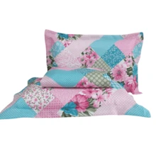 Double Bedspread Printed Fabric Simple 3 Pieces Daily Use - 粉色 - 查看 3