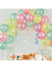 1/12pcs, Multi-Color Balloon Ribbon, 5.47/65.617/100 Yards Iridescent White Ribbon, Curling Ribbon For Gift Wrapping, Balloon Ribbon, Balloon String, Curly Ribbon, Gift Ribbon,Christmas