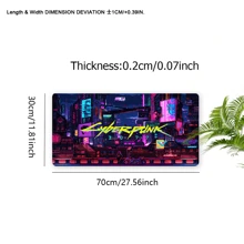 1 pieza Alfombrilla de ratón estilo Cyberpunk, genial, grande, de 35.4x15.7 pulgadas, accesorios de escritorio de oficina, base de goma, alfombrilla de ratón con borde cosido, antideslizante, para escritorio, para oficina, hogar, computadora, como regalo para hombres, mujeres, amigos, cumpleaños, Halloween, útiles escolares, vuelta al cole