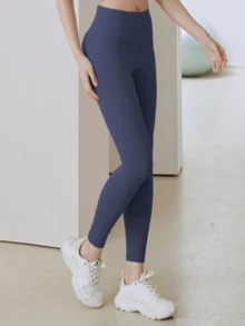 Pantalones de yoga con cintura alta y efecto adelgazante para mujeres, ropa de yoga para gimnasio, pantalones casuales de uso diario de verano, ropa de mujer, leggings para mujer - Azul Marino - Ver 4