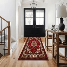 1 pieza Decoración del hogar, Alfombra con patrón impreso Antideslizante Estera de gel de sílice para la cocina, Alfombra, Alfombra, Rectángulo impreso en 3D, Adecuado para sala de estar, dormitorio, pasillo, baño, lavandería - Alfombra de poliéster, Decoración del hogar interior y exterior