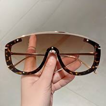 Nuevas gafas de moda con marco de metal colorido, gafas de moda inspiradas en Ins, para uso en exteriores - gris oscuro - Ver 7