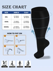 Calcetines deportivos de compresión de talla grande, calcetines de fitness de unicolor hasta el tobillo, extra cómodos y aptos para correr, escalar, ciclismo, saltar la cuerda, entrenamiento