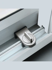 铝合金窗锁、推拉锁、推拉门窗锁具有防夹、防盗、防坠落功能，适用于家庭卧室、浴室、办公室门锁，可用于推拉门窗-增强防盗、防夹、防坠落功能，用于保护您的家人