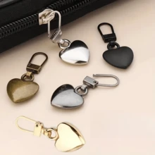 5pcs/10pcs Heart-Shaped Multi-Purpose Metal Detachable Zipper Pulls Replacement Zipper Sliders Repair Kit, For Luggage, Handbags, Backpacks, Jackets - Multicolor - View 10