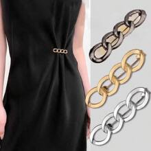 3pcs Versatile Brooch Style Waist Cincher, Adjustable Metal Waist Reducer For Pants, Jeans, Fashionable Waist Clip, No Sewing Needed, Detachable Waist Snaps, Prevent Exposure, Apply To Coats, Dresses, Cuffs Tightener