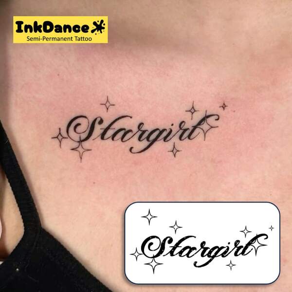 1 Kit "Star Girl" Revolutionary Technology Tattoos, Semi-Permanent Tattoos, Temporary Tattoos, Fake Tattoos, Water-Resistant, Authentic Tattoo Look, InkDance Ink Dance, Plant-Based Tattoo, X110