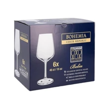 6 piezas de copas de vino de vidrio, copas de vino tinto de vidrio, 200 ml / 360 ml / 450 ml / 580 ml, copas, copas de champán de alta gama, adecuadas para bodas, banquetes, restaurantes occidentales y otras ocasiones.