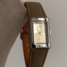 1pc CILOA Women's High-End Rectangular Waterproof Quartz Watch, Fashionable Daily Wear - Brown - View 2