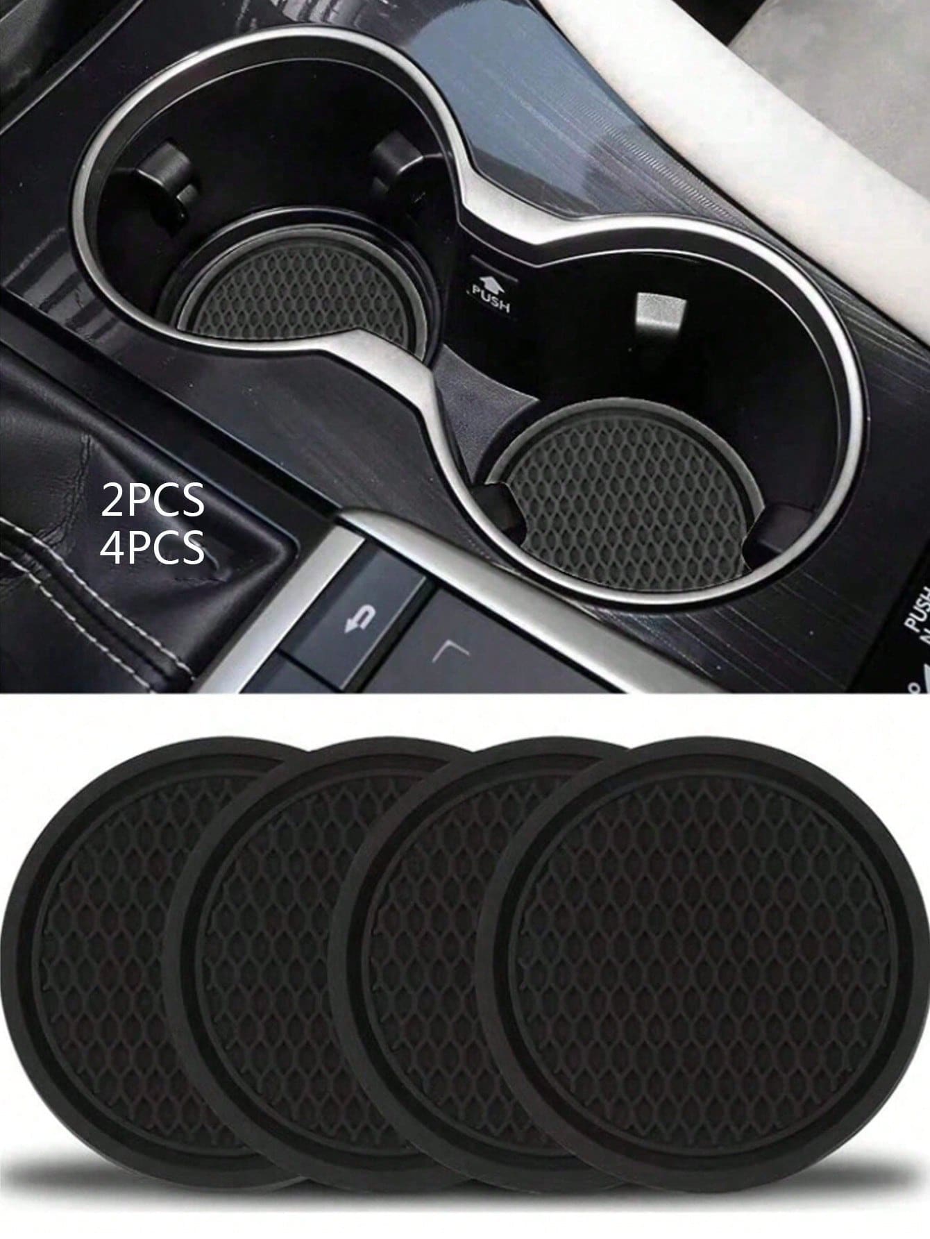 4pcs/2pcs/ Car Cup Coaster, Car Accessories,Car Accessories,Car Accessories For Woman,Car,Car Decor,Car Cup Holder Mat,Non-Slip Cup Holders Embedded In Ornaments Coaster, Car Interior Accessories, Car Essentials,Simple And Elegant Car Cup Holder.