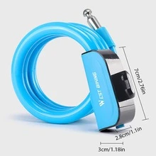 Cadeado de Bicicleta Cabo de Aço Anti-Roubo, Cadeado Multiuso Portátil Estendido e Grosso para Bicicleta de Montanha com 2 Chaves