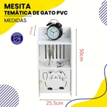 Mesa Auxiliar Multifuncional Estantes,ideal Sala o Recámara - Gato de la suerte - Ver 7