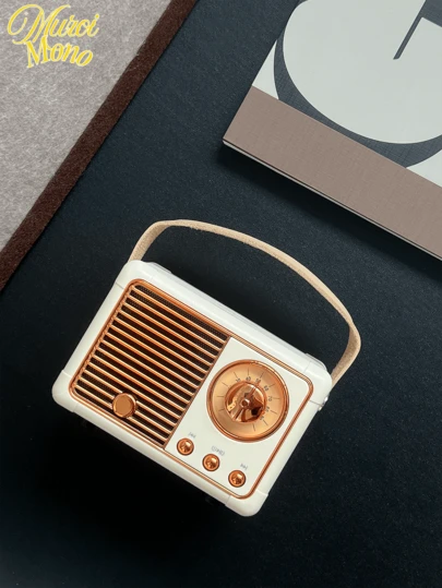 复古扬声器无线迷你扬声器，具有清晰立体声丰富低音的扬声器，复古便携式扬声器兼容，Android 设备和平板电脑父亲爸爸礼物