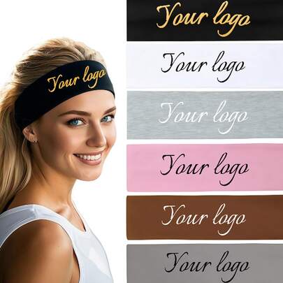 Băng đô yoga co giãn tùy chỉnh, có thể in logo/tên, băng đô thể thao co giãn chống trượt, băng đô màu trơn, quà tặng lý tưởng cho gia đình, bạn bè, các buổi tụ họp, hoạt động nhóm, phụ kiện tóc nữ, băng đô, phụ kiện nữ