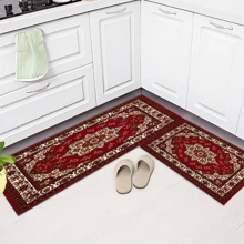 1 pieza Decoración del hogar, Alfombra con patrón impreso Antideslizante Estera de gel de sílice para la cocina, Alfombra, Alfombra, Rectángulo impreso en 3D, Adecuado para sala de estar, dormitorio, pasillo, baño, lavandería - Alfombra de poliéster, Decoración del hogar interior y exterior