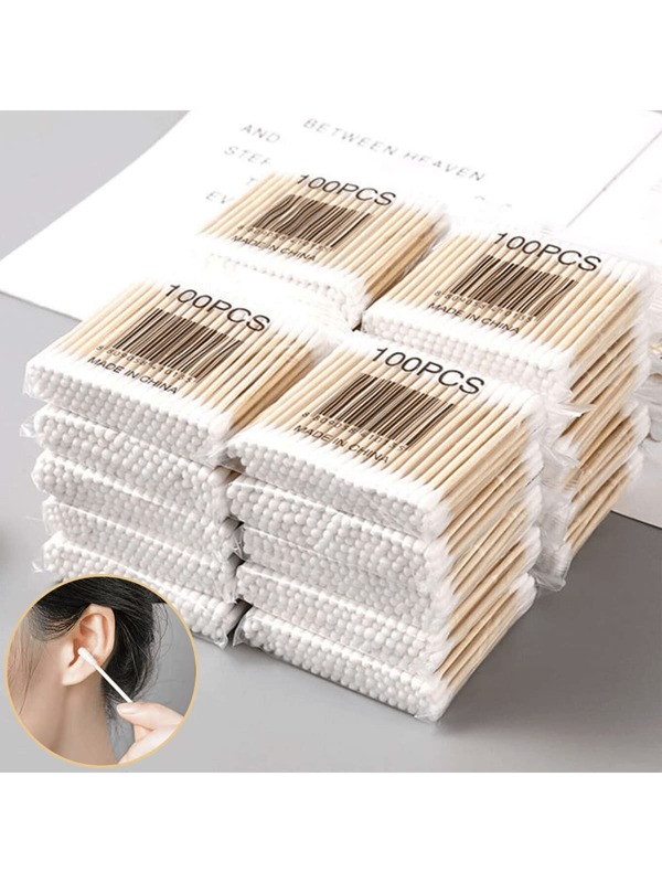 1000 szt. okrągłych, dwustronnych patyczków czyszczących, higienicznych patyczków czyszczących, domowych patyczków do demakijażu