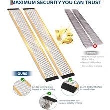 CuisinSmart 57" Heavy-Duty Aluminum Mower Ramps (2-Pack) – 1,000 Lb Capacity Anti-Slip Loading Ramps With Punch Plate Surface, 9" Wide Shed Ramps For Riding Mowers & ATVs - Silver - View 9