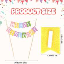 1PC Felt Happy Birthday Cake Plugin, Birthday Party Flag Pulling, Cake Decoration Happy Birthday Plugin, Dessert Cake Top Decoration Supplies - Multicolor - View 2