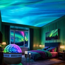 LED 银河星空夜灯投影仪，适用于卧室、家庭影院装饰、节日礼物，适合节日、婚礼和派对 - 多色光 - 查看 2