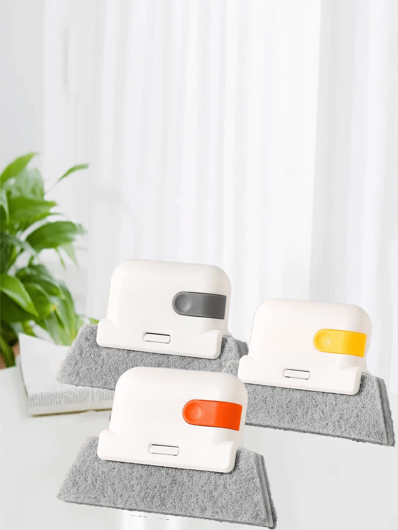 1pc 2-In-1 Detachable Window Slot Brush, Door & Window Groove Brush, Glass Window Slot Dead Corner Brush, Window Slot Cleaning Tool, Crevice Brush - Multicolor - View 1