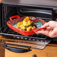 Bohemian Modern Ceramic Plates, 4 Counts/Set Square Plate With Handle, Salad Plate For Home Kitchen Dining Room, Serving Dinnerware, Dinnerware Sets, Dishwasher Safe Tableware, Modern Ceramic Dinnerware, Multicolor Kitchenware, Utensil - 彩色 - 查看 7