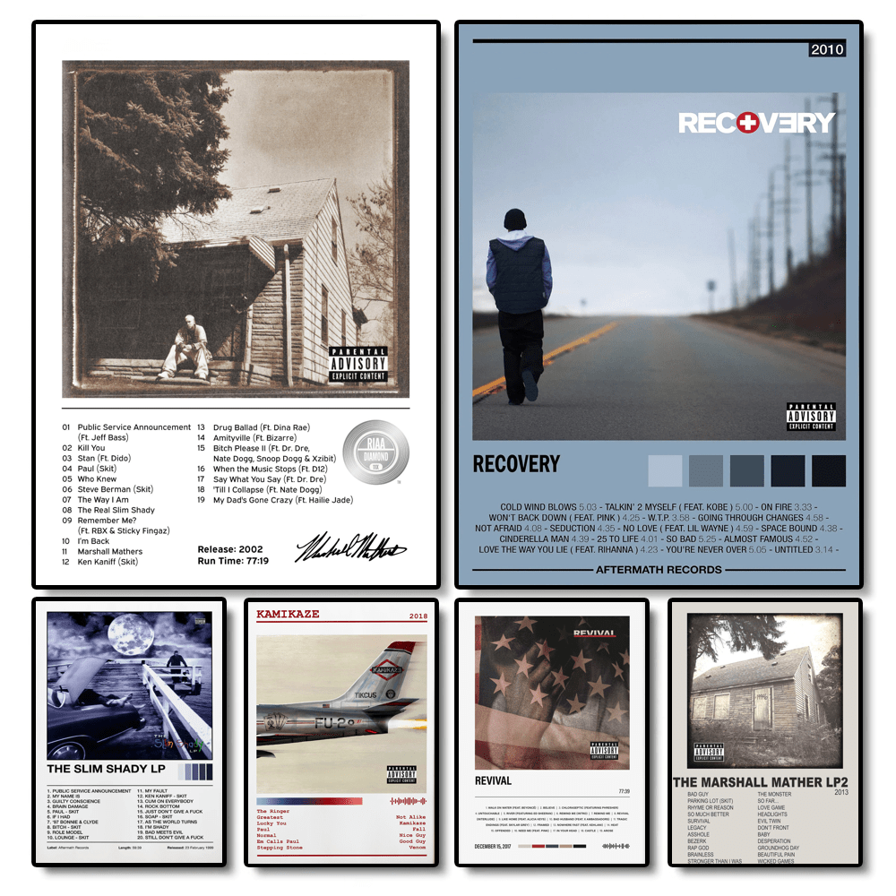 American Caucasian Male Rap Singer Music Album Wall Art Poster Optional Frame 1pc/3PCS Pop Music Album Pop Rap Poster Art, HD Canvas Printing Oil Painting For Home Wall Decoration Frameless/Frame Canvas Art Fan Collection