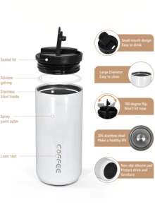 1个迷你不锈钢真空保温咖啡杯,时尚礼品杯,小巧便捷,握感舒适,适合外出、办公、饮用咖啡、奶茶等。真空保温咖啡杯配有防漏螺旋盖,男女皆宜,可盛装冷热饮品,是户外露营旅行的理想之选。 - 彩色 - 查看 8