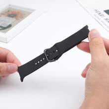 Durable Silicone Watch Band + PC Watch Case, Compatible With Samsung Galaxy Watch 8/8 Classic 40mm/44mm, Unisex, Sweat-Resistant, Lightweight Bracelet Strap, Compatible With Samsung Galaxy Watch 8 Classic/8 Smartwatch Accessories, Affordable, Suitable For Back To School Season - Black - View 6