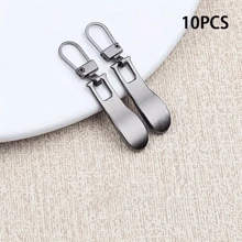 5pcs/10pcs Wavy Detachable Metal Zipper Pulls, Replacement Zipper Sliders For Bags, Shoes, Garments, DIY Sewing Accessories